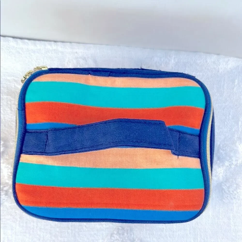 Dabney Lee Hellow Beautiful Colorful Striped Cosmetic Bag